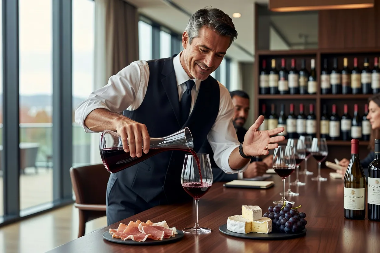 Dégustation de vin d’Alsace à table