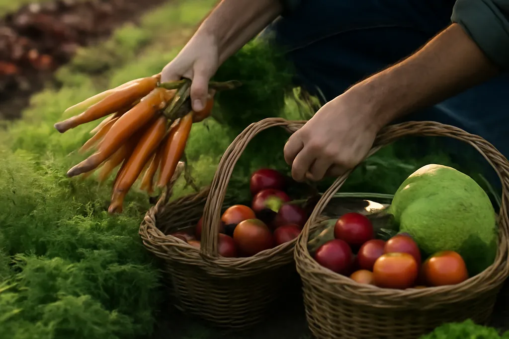 Récolte maraîchère biologique en Alsace