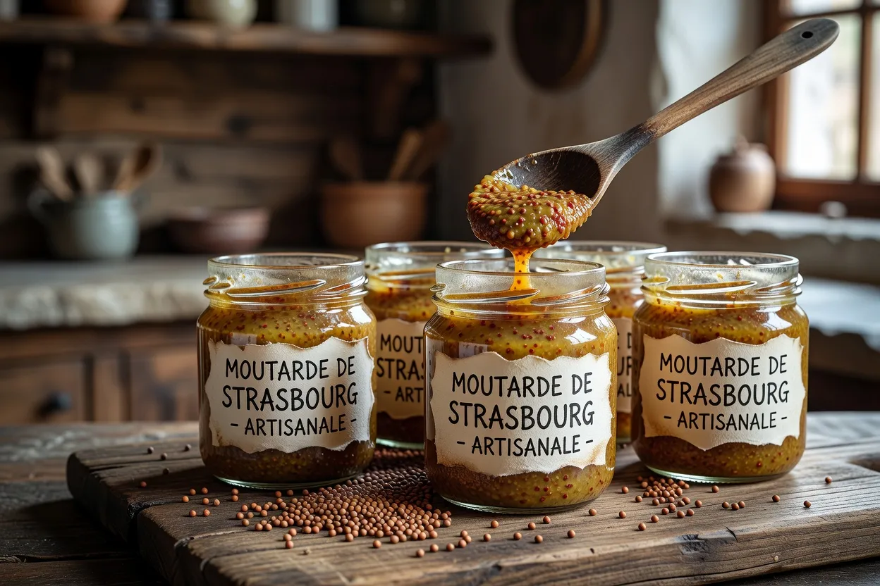 Pots de moutarde artisanale de Strasbourg